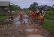 Jalan Menuju SDN 15 Mentubang Berderai