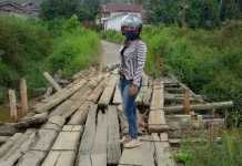 Jembatan Dusun Date Nyaris Roboh