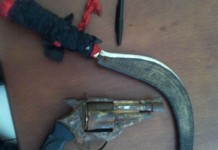 Tenteng Pistol dan Celurit, Dibekuk