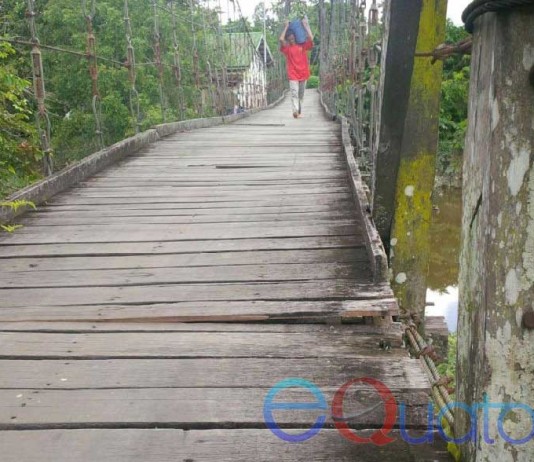 Membahayakan Pengguna, Warga Minta Jembatan Gantung Diperbaiki