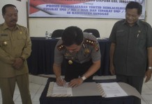 Penandatanganan MoU Polres-Disdikpora Budaya Antre dalam Etika Berlalu Lintas