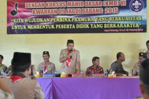 Kepala Disdikbud Bengkayang, Dr Yan SSos MSi saat menghadiri kegiatan yang digelar Gerakan Pramuka Kwaran Kecamatan Jagoi Babang.