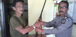 Polsek Puring Kencana Terima Empat Senjata Api