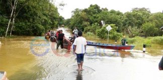 Beberapa Ruas Jalan Lintas Utara Banjir
