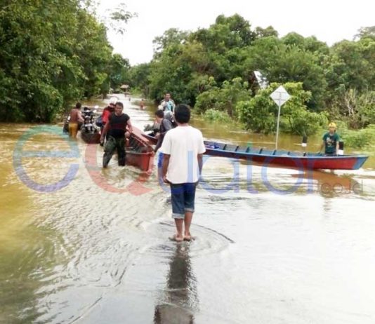 Beberapa Ruas Jalan Lintas Utara Banjir