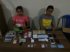 Transaksi Narkoba di Dusun, Pasutri Dicokok Polres Sambas