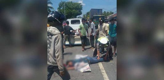 Motor versus Truk di Dekat Pinyuh, Dua Tewas