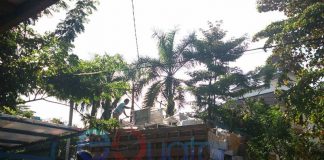 Aduh, Truk Fuso Ancam Kabel Listrik