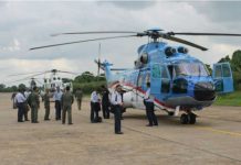 Tiga Helikopter Ditumpangi Presiden Kembali ke Markas