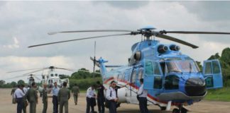 Tiga Helikopter Ditumpangi Presiden Kembali ke Markas