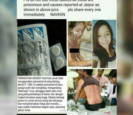 Viral Virus di Tablet Parasetamol