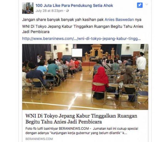 Hoax Serang Acara Anies di Jepang