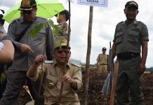 Gubernur Cornelis Tanam Kemiri Sunan di Desa Kasturi