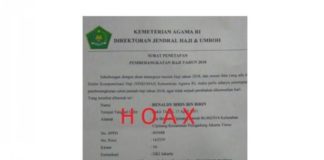 Surat Palsu Penetapan CJH 2018