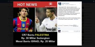 Hoax Messi Sumbang Israel Disebar Lagi