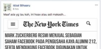 Hoax Bos Facebook yang Menggelikan