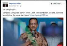 Blog Clickbait Serang Anies soal Banjir
