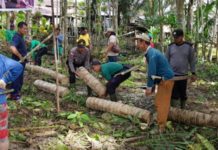 Halaman SD Tergenang, Ini yang Dilakukan Kapolsek Batang Lupar