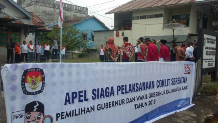 Pelaksanaan Apel Siaga dalam rangka Coklit di Sekadau, Sabtu pagi