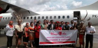 Wings Air Terbang Perdana Rute Pontianak-Kuching