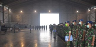 Penerbangan di Supadio Masih Normal, Jarak Pandang saat Pagi 800 meter APEL DALAM RUANGAN. Lanud Supadio Kubu Raya memindahkan apel pagi pada Selasa (20/2) ke dalam Hanggar Skadron Udara 1. Selain untuk tujuan patroli dan upaya pemadaman Karhutla, para anggota AU diminta mengurangi aktivitas di luar ruangan. Penerangan Lanud Supadio for Rakyat Kalbar