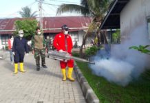 Cegah DBD Dinkes Lantamal Asapi Lingkungan Markas