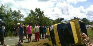 Dalam Sebulan, Tiga Orang Tewas Tabrakan di Kapuas Hulu TERLINDAS. Kecelakaan lalu lintas di Dusun Bangan Permai, Desa Tanjung Intan, Kecamatan Mentebah antara truk dan sepeda motor, Minggu (25/2)--Polres KH for RK