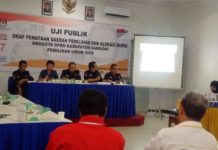 Ini Jumlah Kursi DPRD Sanggau Tahun 2019 Uji Publik Draf Penataan Dapil dan alokasi kursi Anggota DPRD Sanggau 2019, Kamis (8/2) di hotel Meldy, Sanggau---Kiram Akbar