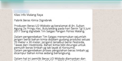 Resah Beras Kimia dari Berita Lawas