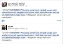 Hoax: Kanker karena Minum Air Mineral yang Lama Tertinggal di Mobil PESAN menakutkan tentang bahaya meminum air mineral yang kepanasan di dalam mobil membuat Badan Pengawasan Obat dan Makanan (BPOM) angkat bicara. Sebab, pesan itu meresahkan. Katanya, air mineral yang kepanasan mengakibatkan kanker. ’’IMPORTANT. Seorang teman kami menjadi sangat sakit setelah minum air yang tersisa di dalam mobil dalam semalam dan dia sakit selama beberapa bulan,’’ tulis kalimat pembuka pesan tersebut. Menurut pesan itu, air kemasan yang ditinggal di dalam mobil sangat berbahaya. Pesan itu mencatut nama musisi Amerika Serikat Sheryl Crow. Menurut dia, Crow pernah mengungkapkan di acara The Ellen Show bahwa meminum air mineral yang tertinggal di dalam mobil bisa mengakibatkan kanker payudara. ’’Telah diidentifikasi sebagai penyebab paling umum dari tingginya tingkat dioksin pada jaringan kanker payudara,’’ tulisnya. Dalam pesan itu juga disebutkan penjelasan ahli onkologi yang pernah menangani Crow. Katanya, perempuan tak seharusnya meminum air kemasan yang ditinggalkan di dalam mobil. ’’Panas bereaksi dengan bahan kimia dalam plastik botol yang melepaskan dioksin ke dalam air. Dioksin adalah toksin yang semakin banyak ditemukan pada jaringan kanker payudara,’’ kata si pembuat pesan. Seperti biasa, si pembuat pesan meminta pembaca mengirimkan pesan tersebut ke semua perempuan di sekitarnya. BPOM langsung bereaksi dengan menerbitkan klarifikasi terkait dengan hal itu. Dalam rilis yang dibuat BPOM disebutkan, pesan itu merupakan hoax lama. ’’Lembaga penelitian yang disebutkan dalam pesan itu juga telah membuat klarifikasinya,’’ tulis rilis BPOM. Dioksin tidak dapat dihasilkan dari kemasan plastik yang terpapar panas di dalam mobil atau plastik yang dibekukan. Menurut BPOM, setiap jenis kemasan pangan, baik berupa plastik, kertas, maupun lainnya, berpotensi melepaskan komponen penyusunnya ke dalam pangan yang dikemas. Perpindahan tersebut dapat meningkat dengan adanya suhu tinggi dan waktu kontak yang lama. Tapi, proses produksi yang baik menjamin komponen penyusun tidak akan terlepas. Kalaupun terlepas, tentu sudah sesuai dengan persyaratan dan tidak menimbulkan risiko bagi kesehatan. ’’BPOM RI melakukan pengawasan dan kajian terhadap beberapa jenis kemasan plastik. Hasilnya menunjukkan bahwa tingkat paparan masyarakat Indonesia masih dalam taraf aman,’’ tulis BPOM. Pesan menakutkan seperti di atas biasanya juga disertai peringatan menggunakan wadah plastik untuk menghangatkan makanan di microwave. Hal itu pun turut dibahas dalam rilis BPOM. Menurut BPOM, tidak semua plastik memang bisa digunakan di microwave. Karena itu, setiap produsen makanan selalu menyertakan instruksi apakah wadahnya bisa dipanaskan di microwave atau tidak. (Jawa Pos/JPG) Fakta : BPOM mengklarifikasi bahwa dioksin tidak dapat dihasilkan dari kemasan plastik yang terpapar panas di dalam mobil atau plastik yang dibekukan.