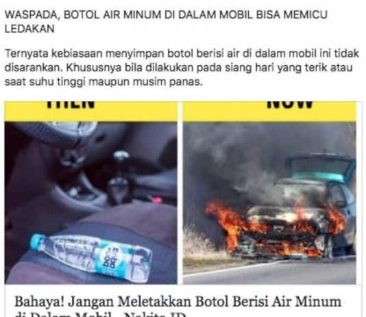 Air Mineral Meledak saat Kepanasan di Mobil?