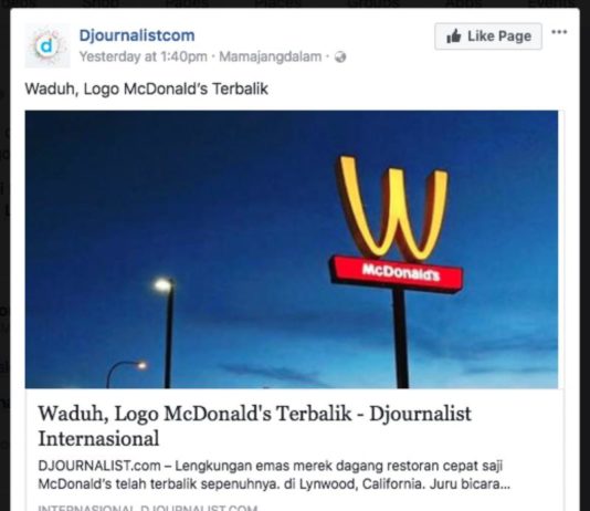 Logo McD Terbalik Bukan Foto Editan