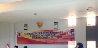 Tenaga Kerja Konstruksi Harus Bersertifikat SAMBUTAN. Ana Mariana memberikan sambutan pada pelatihan Tenaga Terampil Konstruksi Sub Bidang Batu, Bata dan Beton di kantor Dinas Pekerjaan Umum, Bina Marga dan Sumber Daya Air Kapuas Hulu, Senin (19/3). Andreas-RK