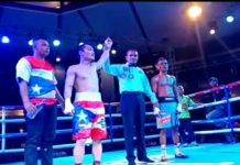 “The Pacman” Kayong Utara Menang Angka Mutlak MENANG. Hisar “The Pacman “Mawan dinyatakan menang mutlak atas lawannya, Frengky Rohin di Cilandak Town Square, Jakarta, Sabtu (10/3). Edin Diaz for Rakyat Kalbar