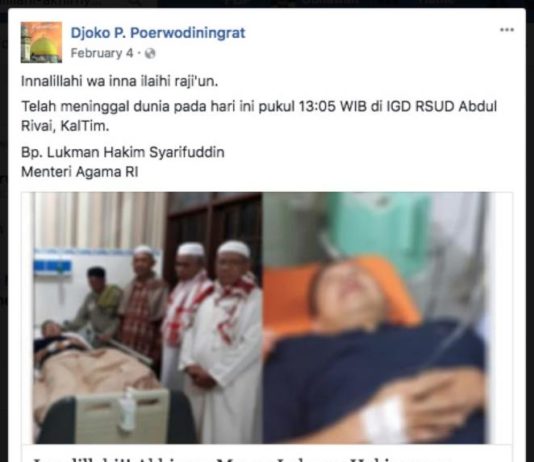 Kabar Bohong Menag Tewas gara-gara Sengatan Ikan Pari