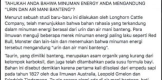 Isu Sperma Banteng di Minuman Energi