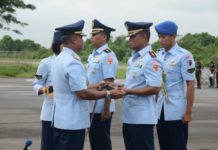 Keberadaan Skadron Udara 1 Sangat Strategis SERTIJAB. Marsekal Pertama (Marsma) TNI Minggit Tribowo memimpin Sertijab Danskadud Wing Udara 7 Lanud Supadio di Apron Lanud Supadio, Rabu (25/4). Penerangan Lanud Supadio for RK