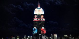 Pemilu Era Big Data HITUNG SUARA PILPRES AS. Situs berita dailymail.co.uk menayangkan proses perhitungan suara pemilihan presiden Amerika Serikat yang ditampilkan dalam layar raksasa. Admin disway.id for Rakyat Kalbar