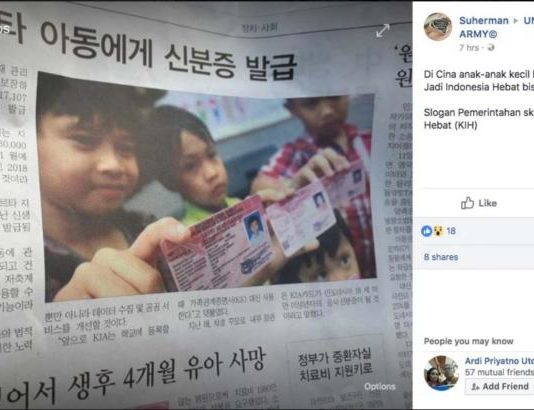 Bukan Foto Anak di Tiongkok Ber-KTP Bandung