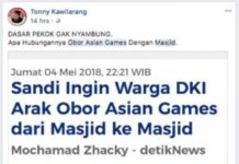 Usulan Sandi soal Asian Games Jadi Bahan Hasutan