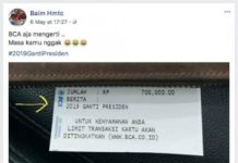 Struk #2019GantiPresiden Hanya Pesan Transfer