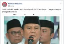 Isu Bom Surabaya Dipakai untuk Serang Prabowo