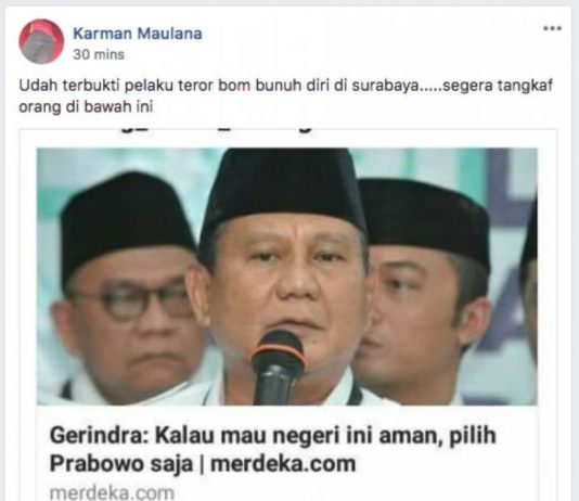 Isu Bom Surabaya Dipakai untuk Serang Prabowo