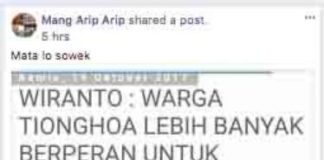 Hasutan SARA Pakai Nama Wiranto