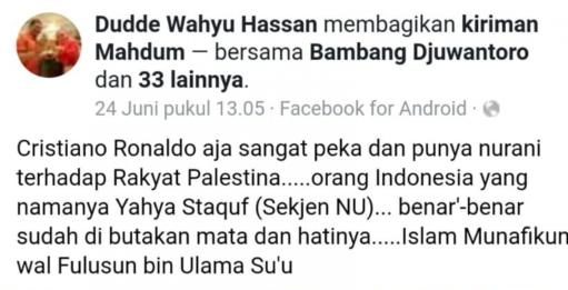 Ronaldo Buang Mik Bukan karena Israel