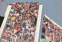Rp15,4 Triliun untuk Menyulap Nizhny Novgorod Para penonton Inggris vs Panama keluar dari Stadion Nizhny Novgorod, Rusia, Minggu (24/6).