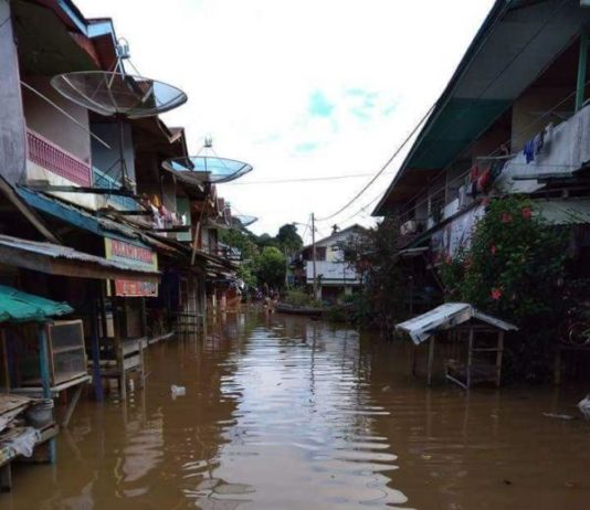 Rendam Ratusan Rumah, Transportasi Lumpuh TERENDAM. Akses jalan di pasar Desa Menukung Kabupaten Melawi terendam banjir, Jumat (1/6). Warga for RK