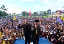 Survei LSI : Sutarmidji-Ria Norsan Unggul Pasangan Calon Gubernur dan Wakil Gubernur Kalbar nomor 3, Sutarmidji - Ria Norsan menghadiri kampanye akbar bertempat di lapangan Gabsis, Kabupaten Sambas, Rabu (20/6/18).