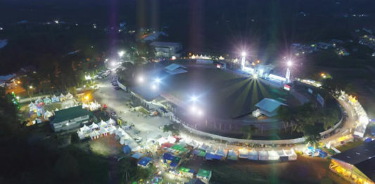 2.000 Peserta Ikuti MTQ XXVII Kalbar 1. GOR Opu Daeng Manambon Mempawah dilihat dari atas, lokasi Pameran dan MTQ XXVII Kalbar.