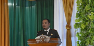 Kajari Sanggau: Saya Tak Terlalu Senang Menghukum Orang Kajari Sanggau, M Idris F Sihite memberi sambutan pada acara syukuran Hari Bhakti Adhyaksa ke-58 yang digelar di Kantor Kejaksaan Negeri Sanggau, Senin (27/7)—Kiram Akbar